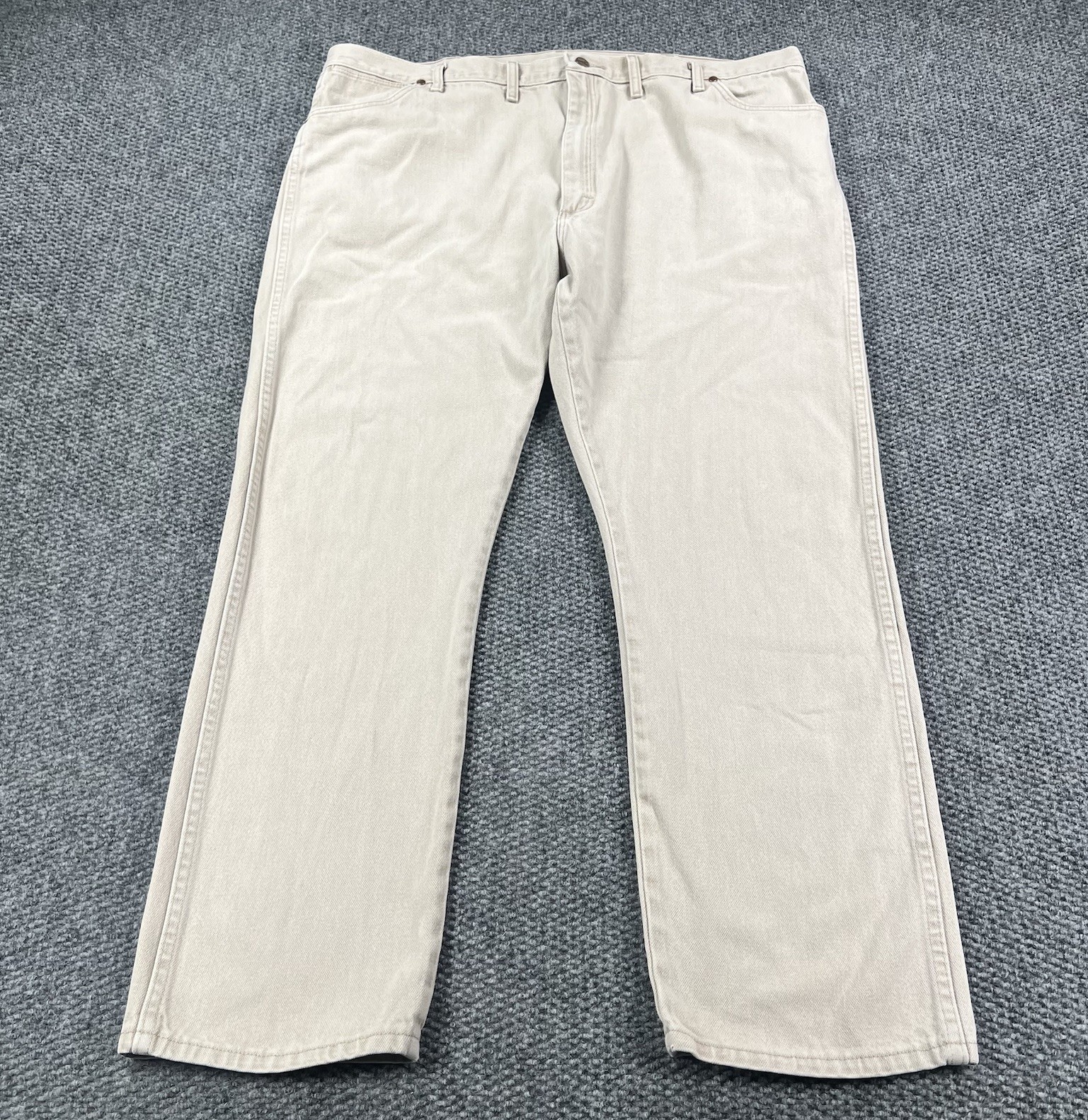 VTG Wrangler Jeans Mens 46x32 Beige Denim Western Cowboy Cut Rodeo 13MWZTN