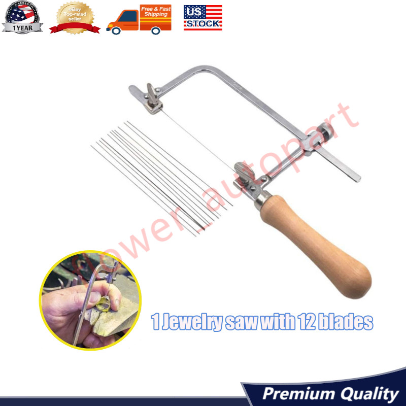 U-shaped Saw Jewelry DIY Tool Jewelers Saw Bow Saw Frame W/ 12 Blades Kit