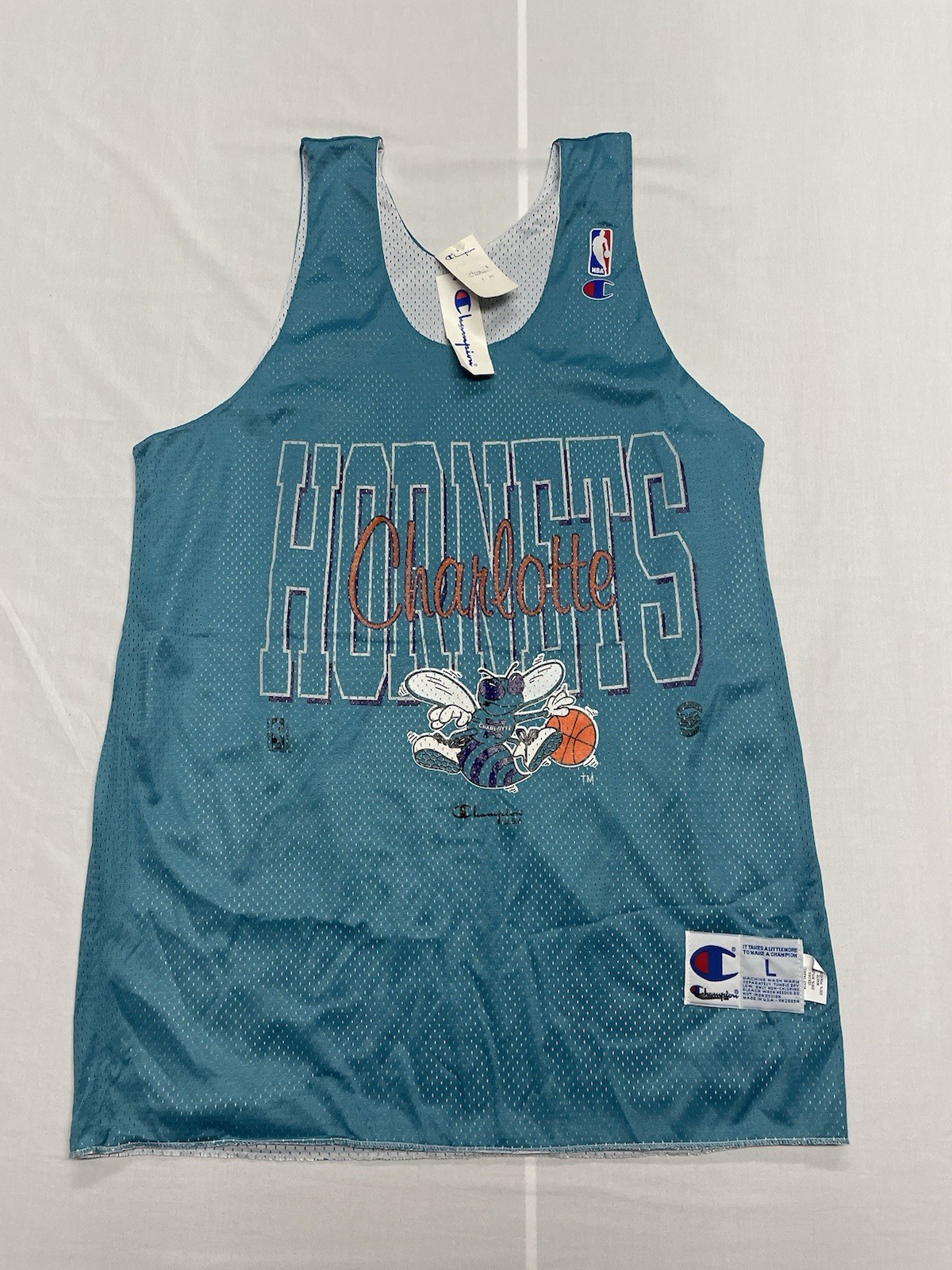 NWT Rare Vintage Charlotte Hornets Authentic Jersey Champion USA Size Large NWT Rare Vintage Charlotte Hornets Authentic Jersey Champion USA Size Large
