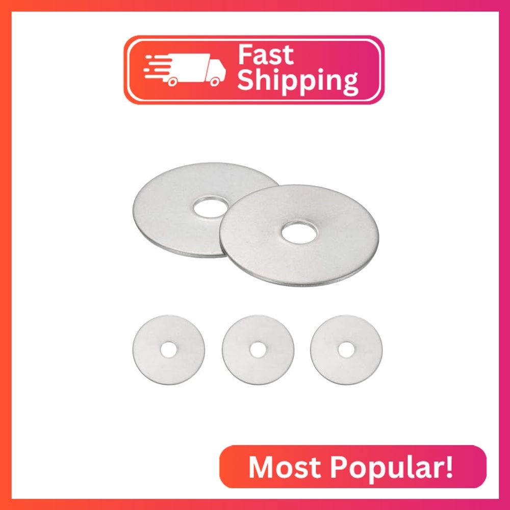 MECCANIXITY 2 Pcs M10 Stainless Steel Flat Washers Round Assortment Parts Spacer