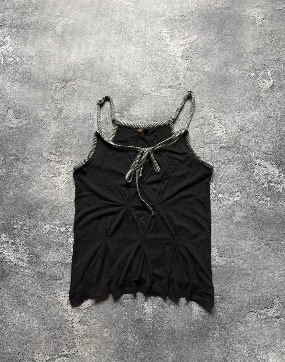 Vintage Cop Copine Paris Gothic Y2K Ruched Tank Top Womens Size M