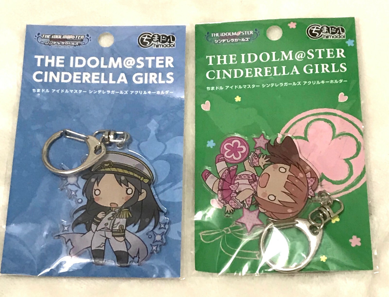 Bandai, The Idolmaster Cinderella Girls Acrylic Keychain, Lot of 2, 2 x 2.25 In.