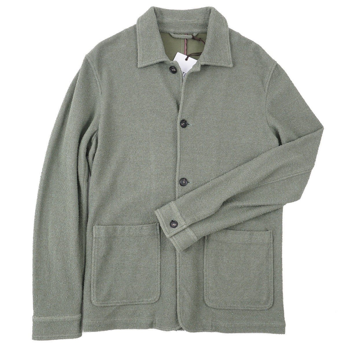 Manto S/S 2026 Basil Green Textured Cotton and Silk Jacket M (Eu 50) NWT Manto S/S 2026 Basil Green Textured Cotton and Silk Jacket M (Eu 50) NWT