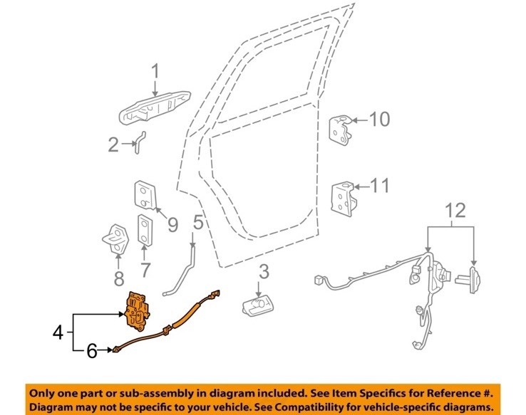 GM OEM 12-14 Escalade,Tahoe,Yukon Rear Door Lock Hardware-Lock Assy 22862033 GM OEM 12-14 Escalade,Tahoe,Yukon Rear Door Lock Hardware-Lock Assy 22862033