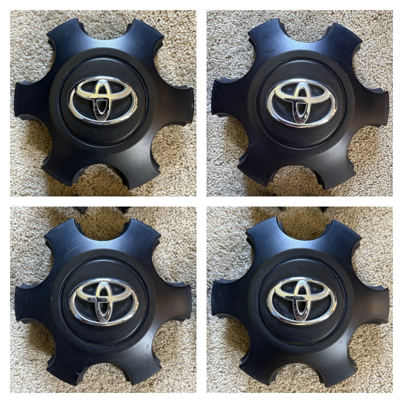 Set of 4 OEM Toyota Tacoma BLACK 75191 Wheel 2016-23 Center Caps PT280-35160-CC