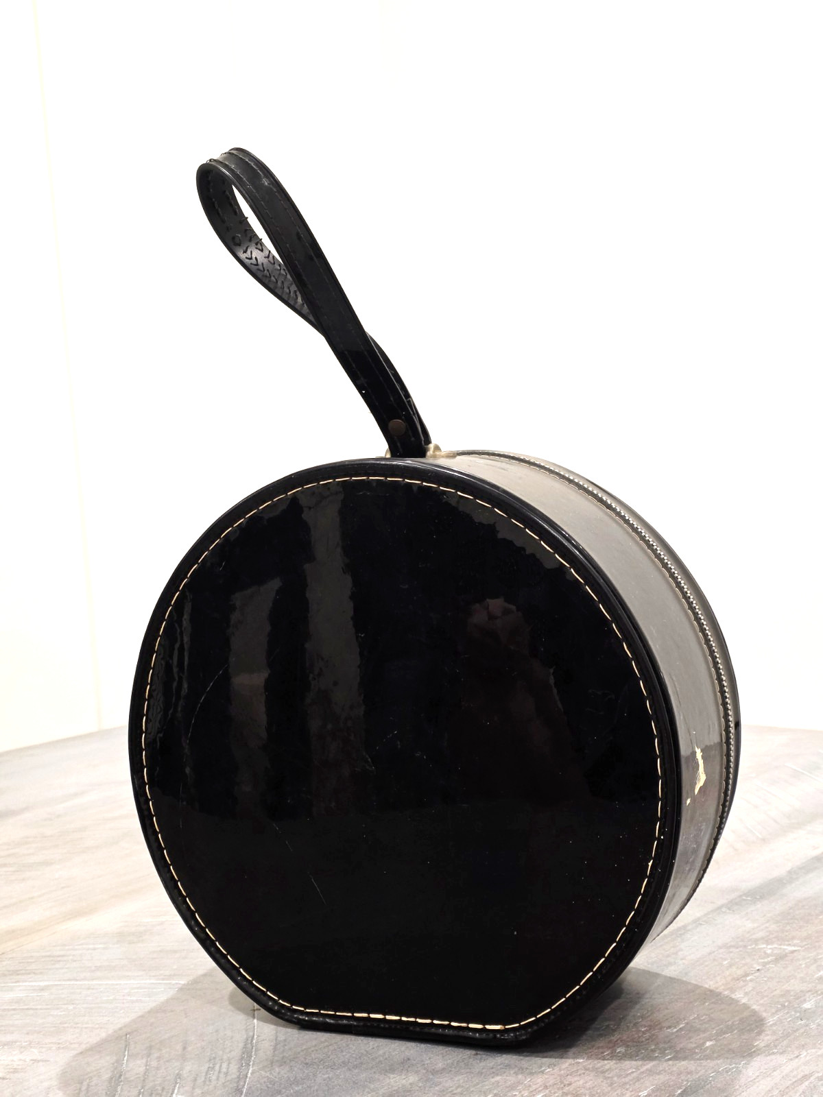 Vintage Black Patent Vinyl Leather 11\