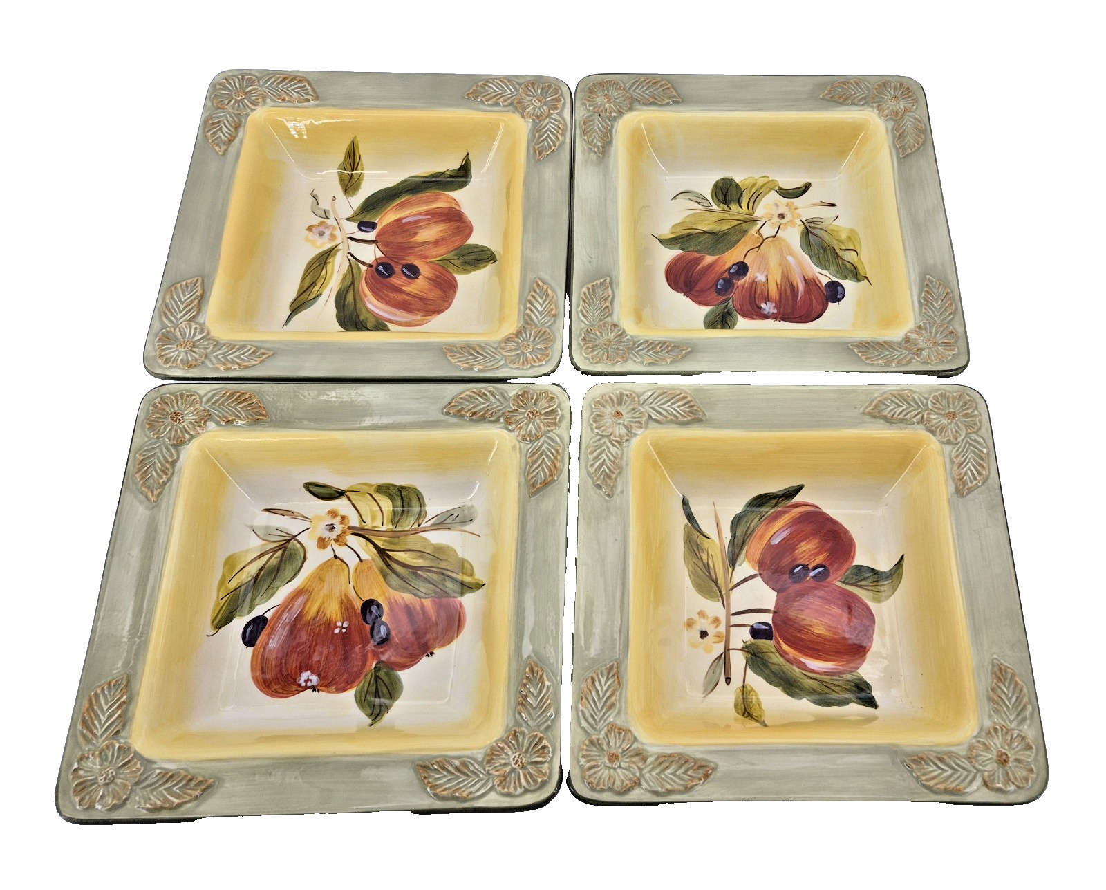4 Certified International Pamela Gladding Toscana Square Pasta  Bowles  8 1/4