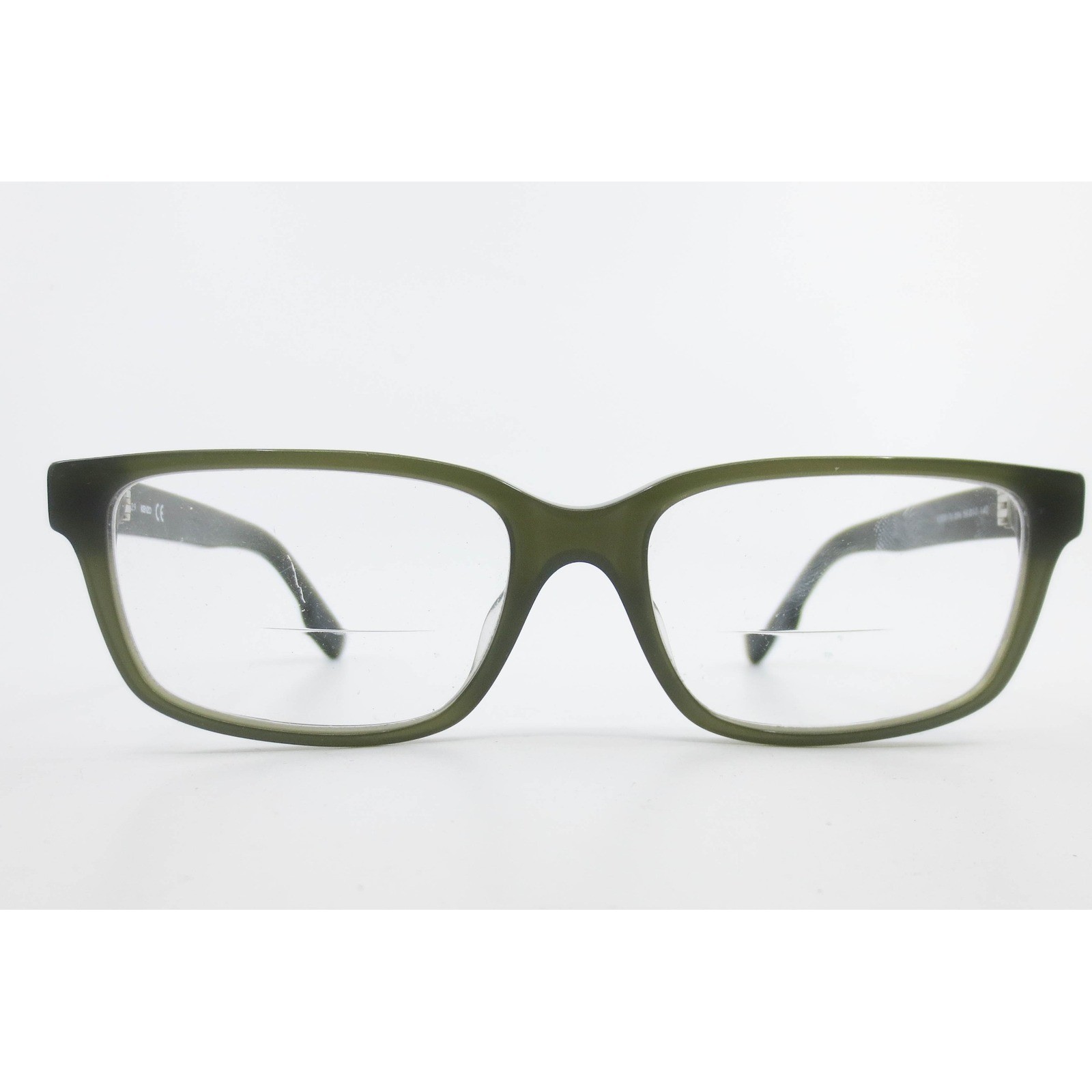 Kenzo Paris KZ50017U 096 Olive Green Rectangular Eyeglasses Frames 56-17-140