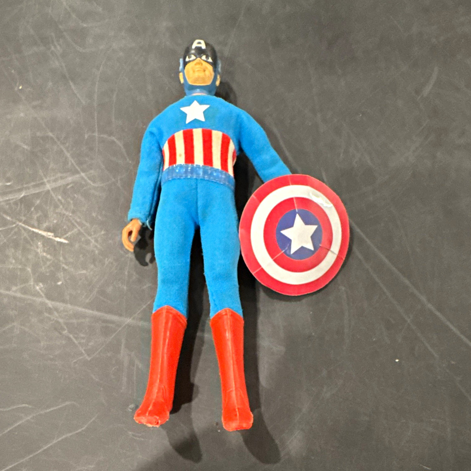 Vintage Mego 1974 WGSH Captain America Complete Original w/Repro Stickers Vintage Mego 1974 WGSH Captain America Complete Original w/Repro Stickers