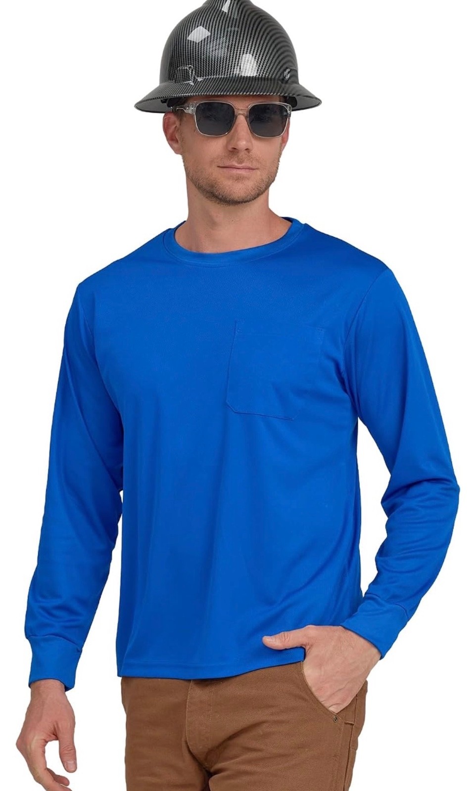 NWT Aykrm High Visibility Reflective Safety Construction Shirt blue Mens SMALL