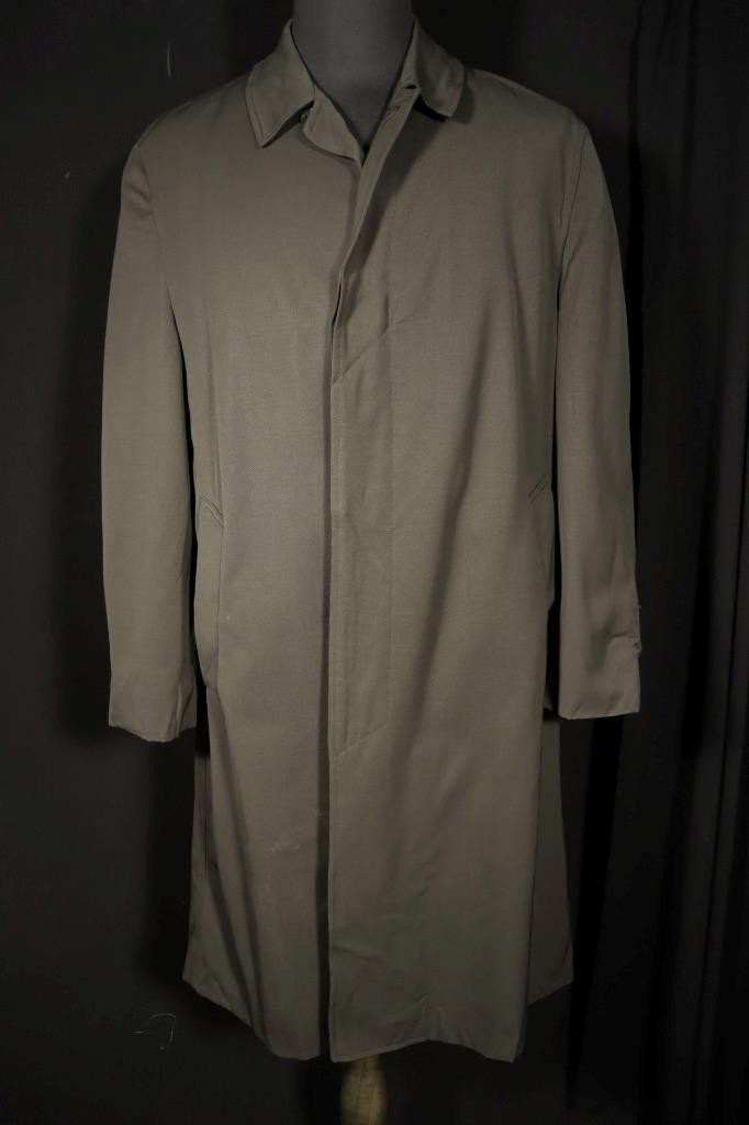 Vintage Alligator 1950\'s Green Men\'s Gabardine Overcoat Size Medium Exc Cond