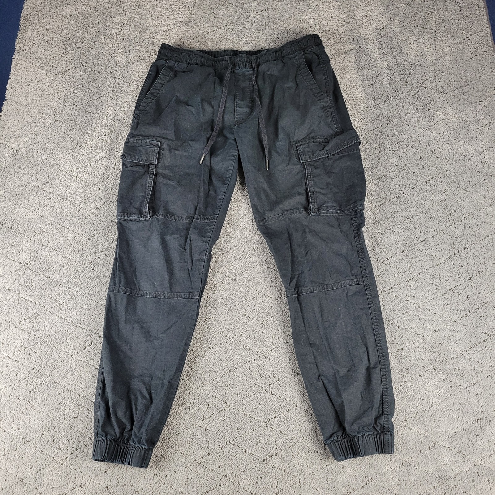 Gap Pants Mens M Black Cargo Joggers Ripstop Pull On Elastic Waist Streetwear Gap Pants Mens M Black Cargo Joggers Ripstop Pull On Elastic Waist Streetwear