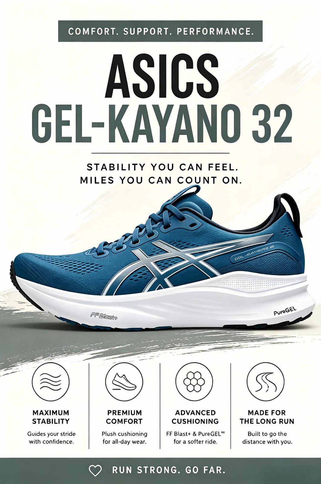 ASICS GEL-KAYANO 32 Men Shoe / Winter Sea / Midnight
