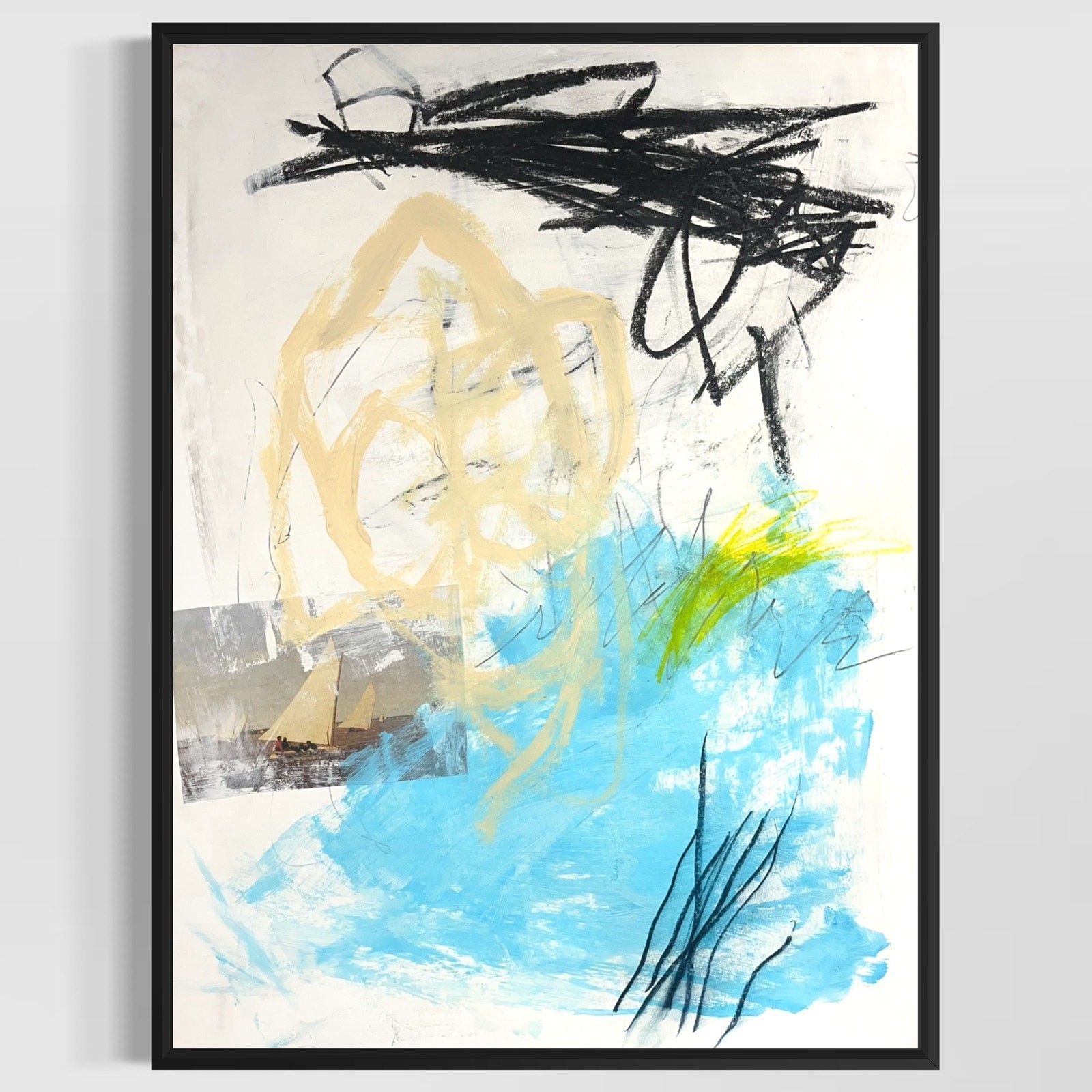 Original Mixed Media Abstract Modern Art Painting 18x24 \