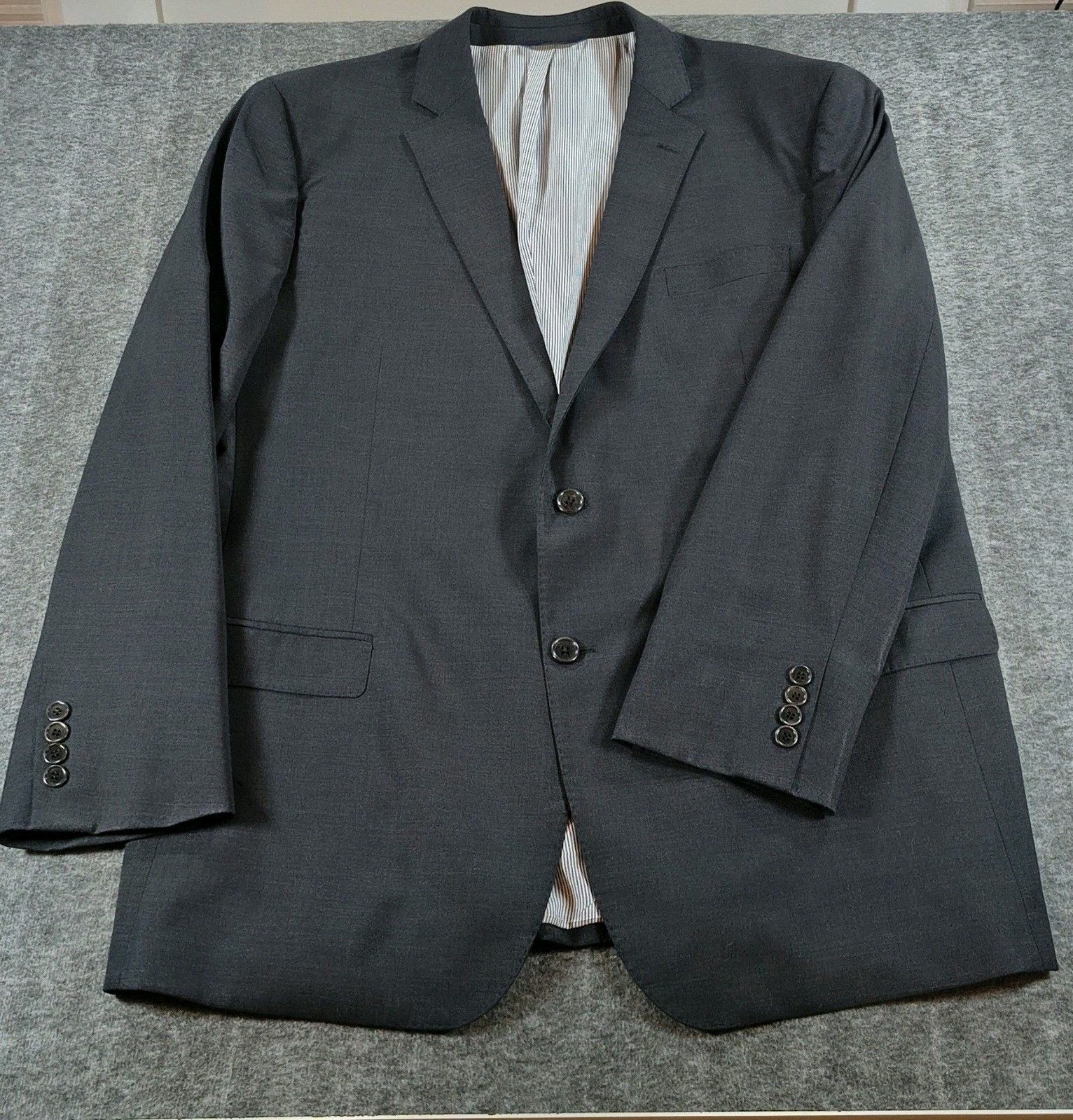 Brooks Brothers Dark Grey Madison Fit Explorer Wool Blazer Size 48L