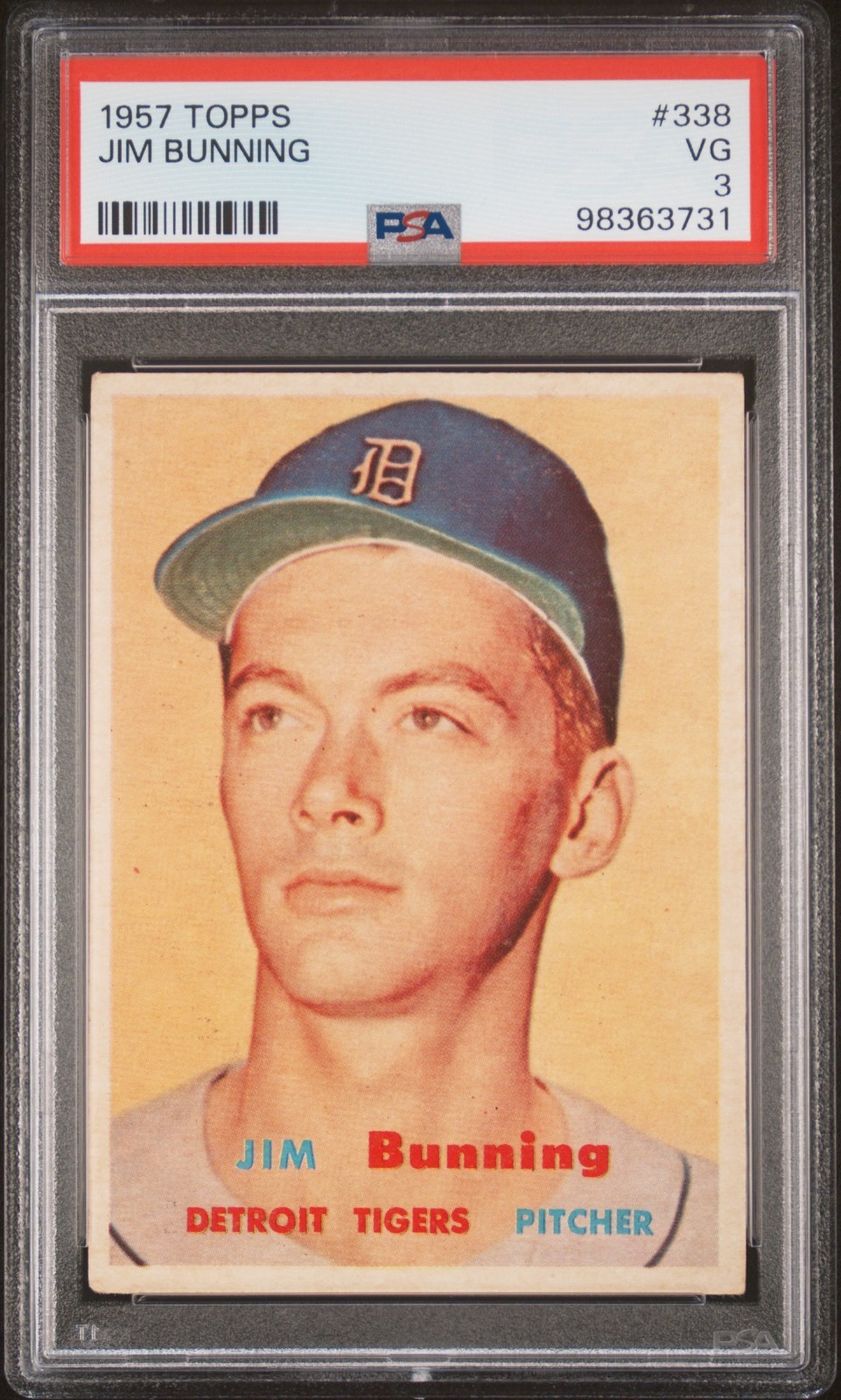 1957 Topps Jim Bunning HOF RC Centered #338 Detroit Tigers PSA 3 Rookie 1957 Topps Jim Bunning HOF RC Centered #338 Detroit Tigers PSA 3 Rookie
