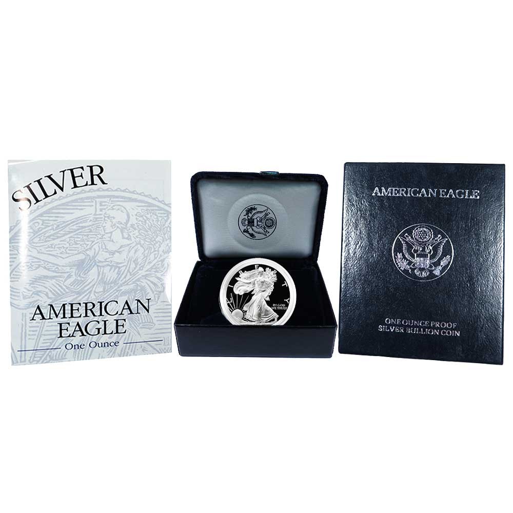 1998-P Proof $1 American Silver Eagle Box, OGP, & COA 1998-P Proof $1 American Silver Eagle Box, OGP, & COA