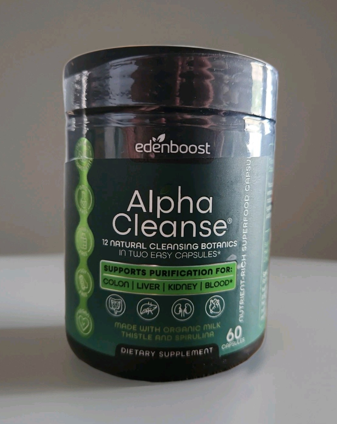 EdenBoost Alpha Cleanse 12-in-1 Liver Detox Support Milk Thistle Blend Exp 11/27