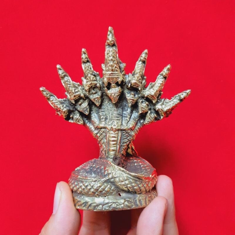 Naga 7 Heads God Brass Statue Grandfather Srisuttho Talisman Thai Buddha Amulet Naga 7 Heads God Brass Statue Grandfather Srisuttho Talisman Thai Buddha Amulet