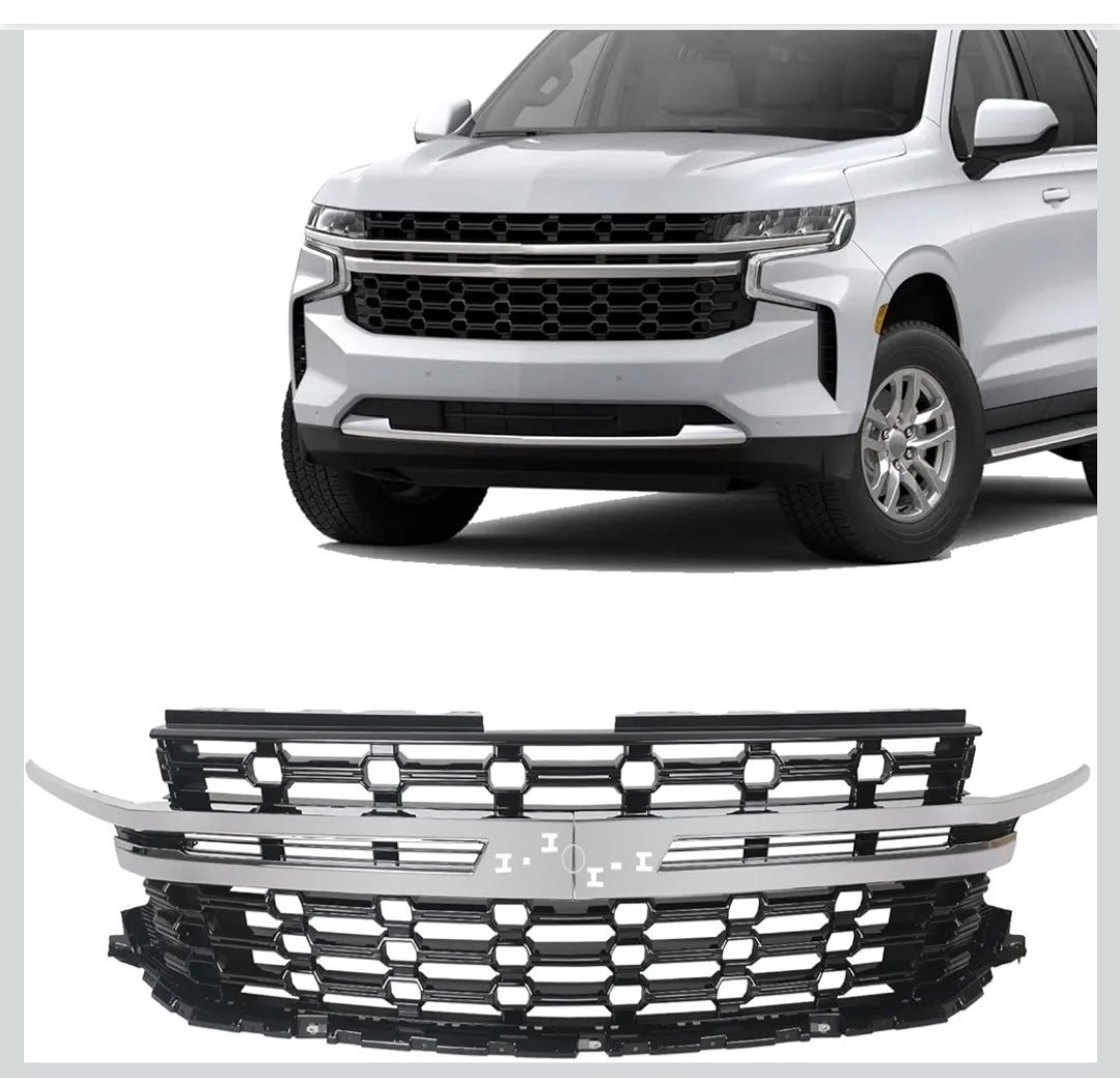 JOLONG Front Bumper Grille Trim for Chevy Tahoe/Suburban 2021-2024 ,