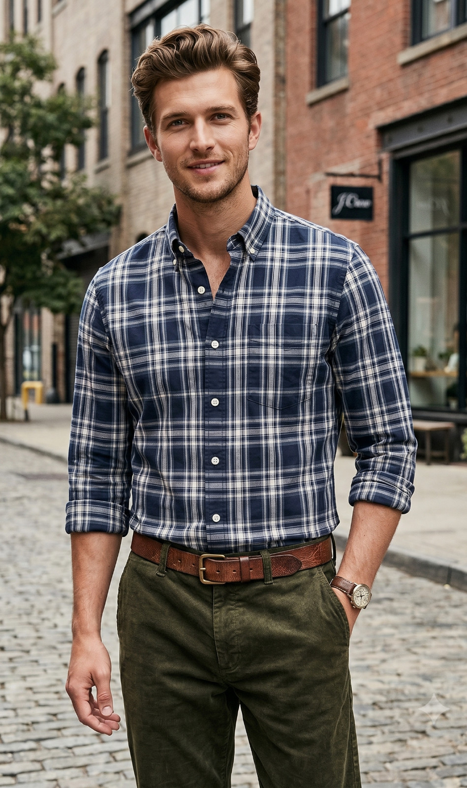 NWT J Crew Crew Slim plaid flex men’s dress casual shirt S