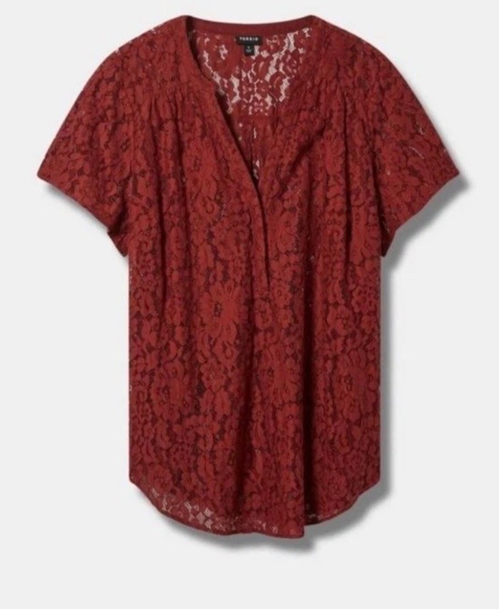 Nwt’s Torrid Harper Womens Lace Unlined V-Neck Top Blouse 3X Brown Coquette Nwt’s Torrid Harper Womens Lace Unlined V-Neck Top Blouse 3X Brown Coquette