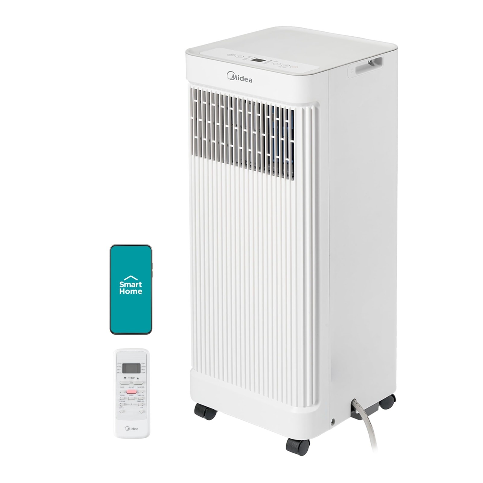Midea 10,000 BTU Portable Air Conditioner WiFi 300 Sq Ft 7,100 BTU SACC White