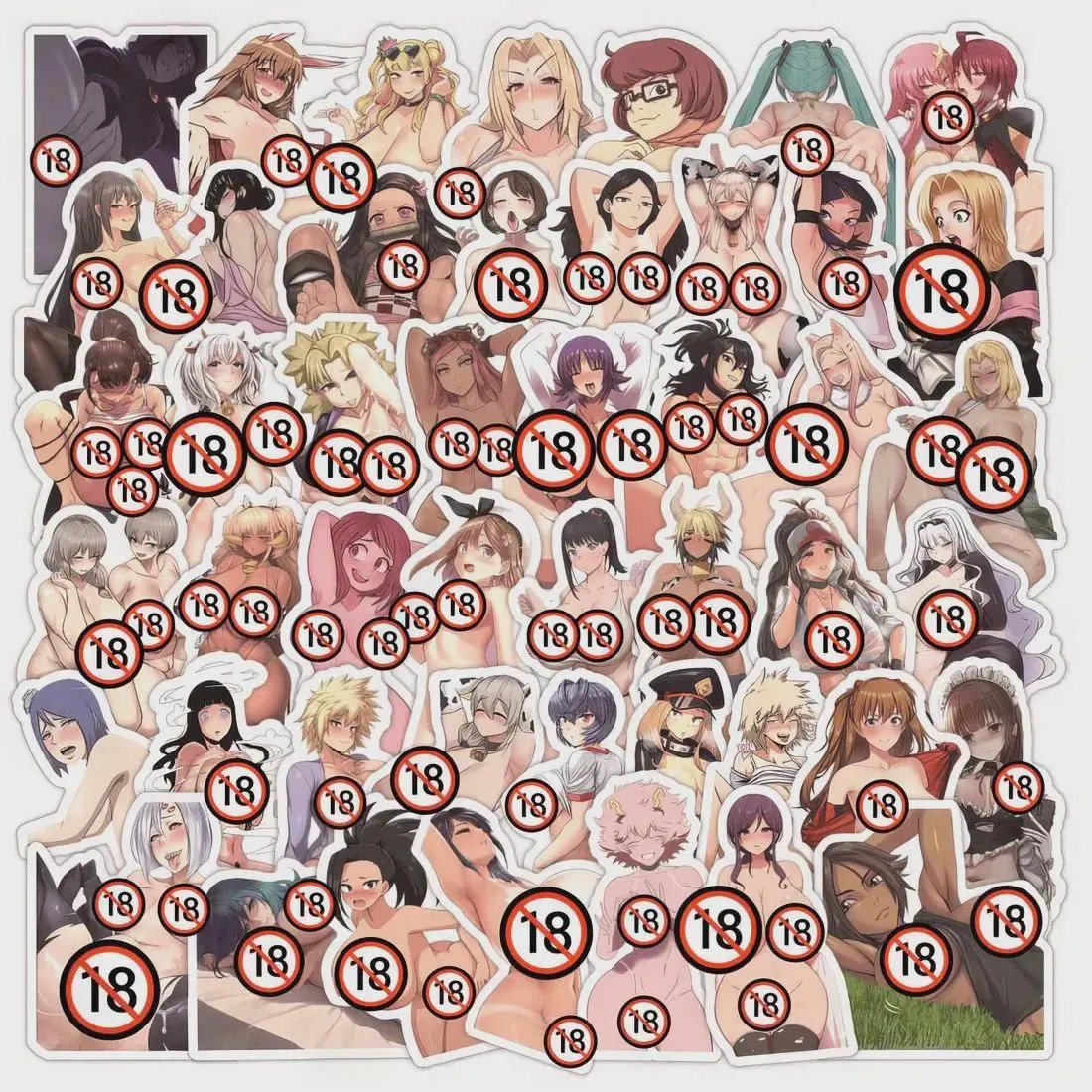 Sexy Anime Girl Hentai Stickers 50Pcs - Ref TAA-C