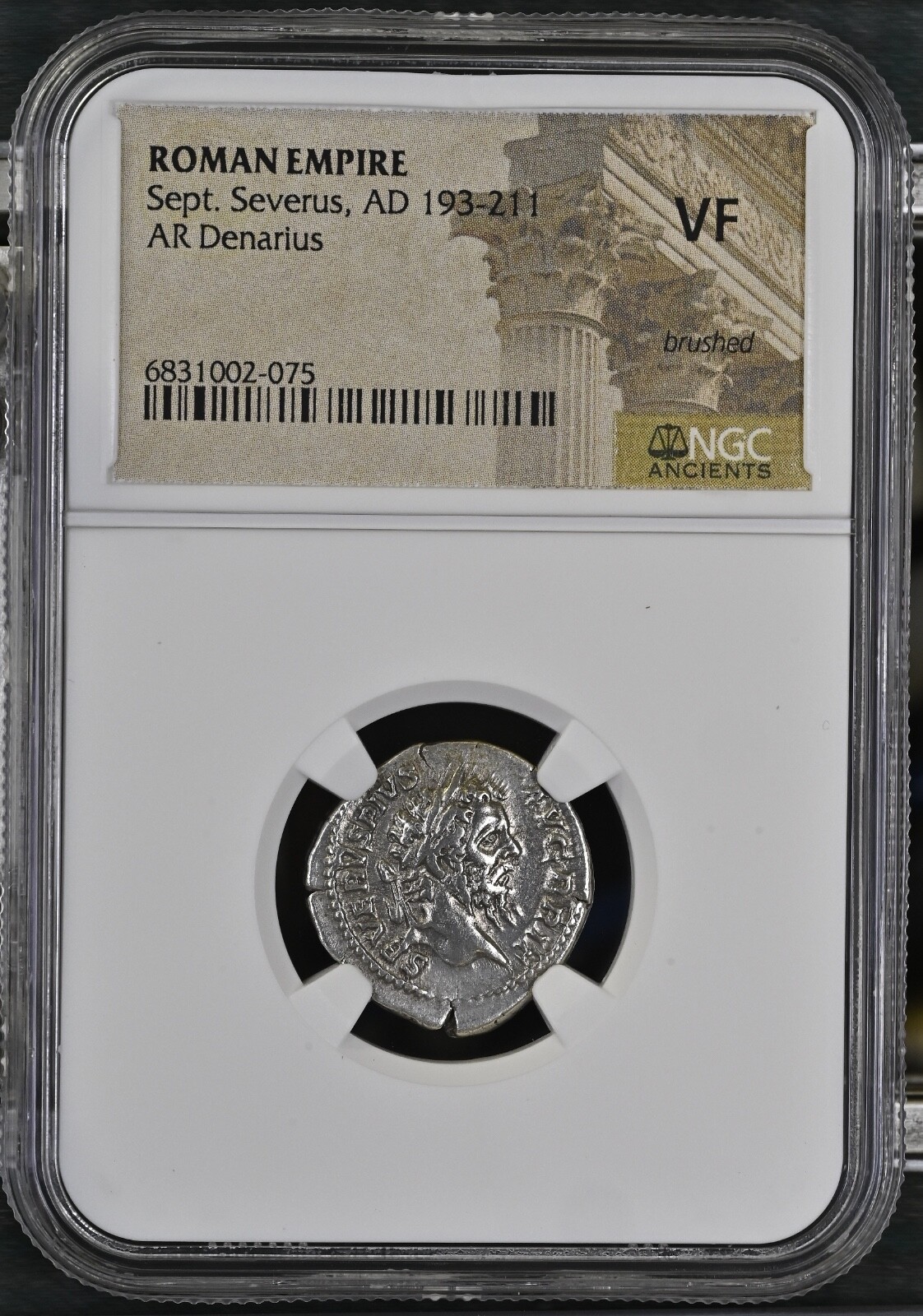 NGC ( VF ) Roman Denarius Septimius Severus AD193 - 211 NGC Certified Ancient