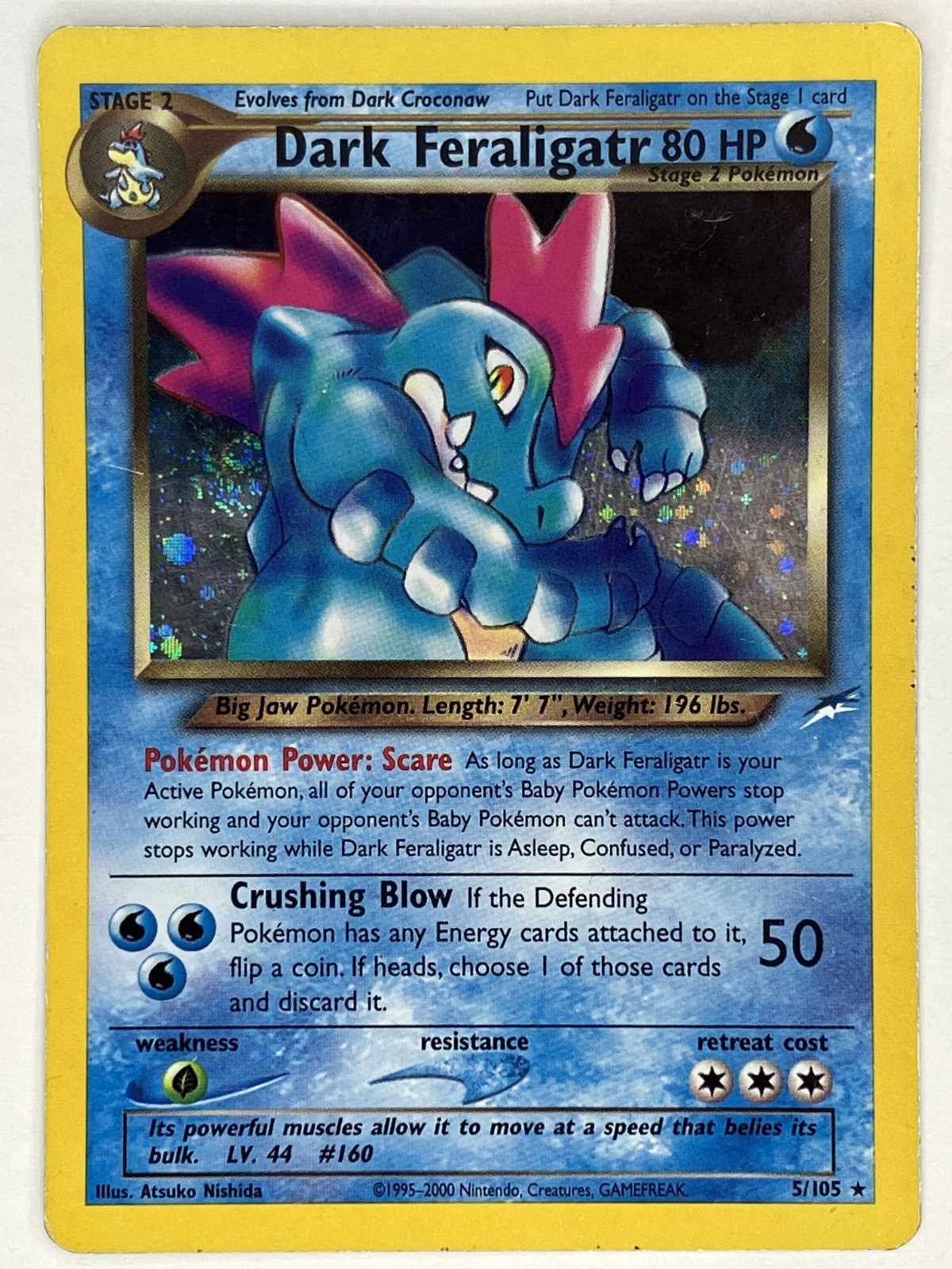 Dark Feraligatr MP SWIRL 5/105 Neo Destiny Pokemon TCG Holo Dark Feraligatr MP SWIRL 5/105 Neo Destiny Pokemon TCG Holo