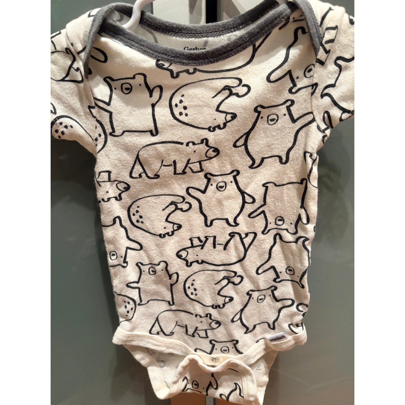 Gerber Onesies 3-6M Bear Print Short Sleeve Baby Bodysuit Unisex Neutral Gerber Onesies 3-6M Bear Print Short Sleeve Baby Bodysuit Unisex Neutral