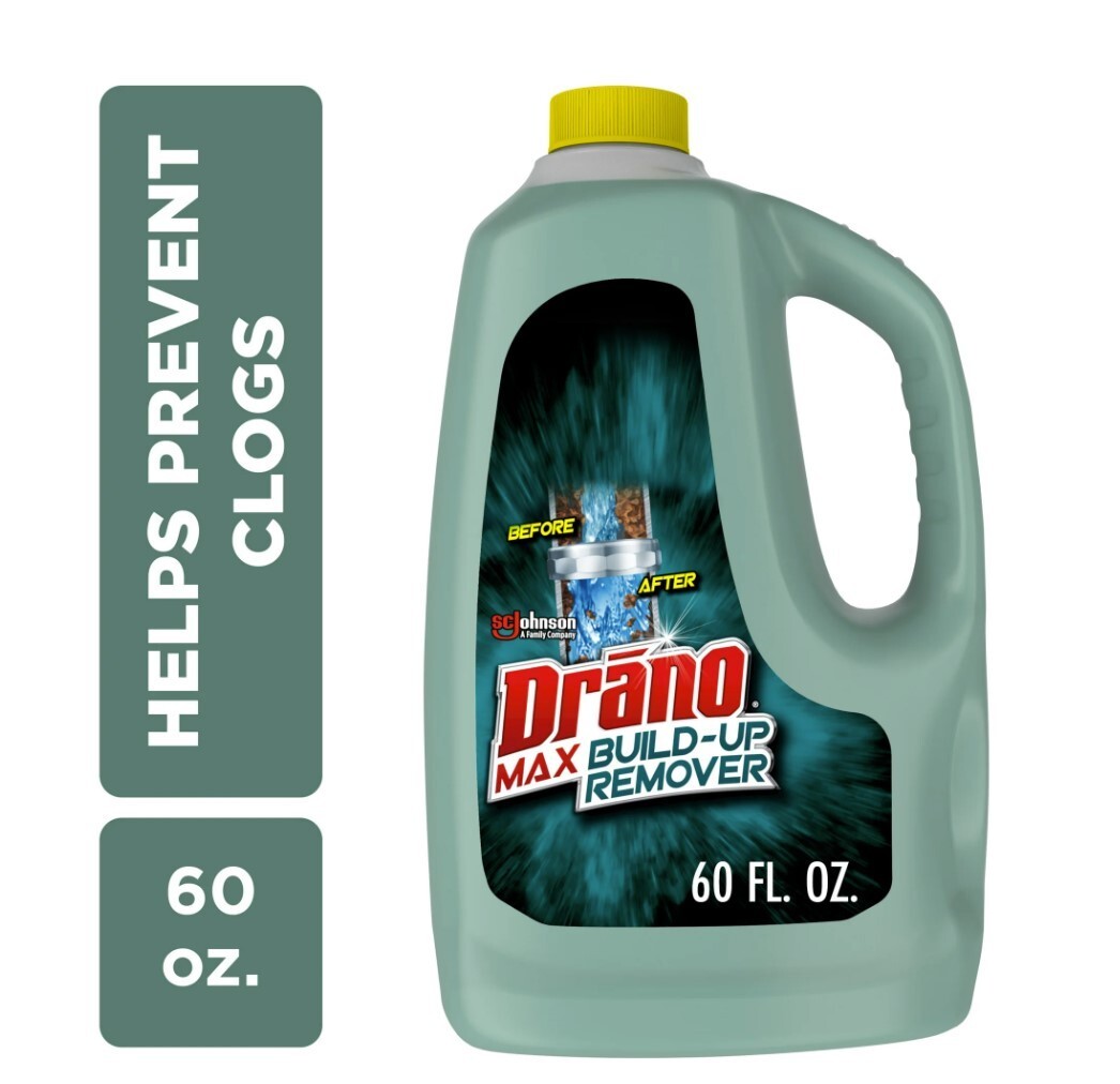 Drano Max Build-Up Remover Drain Clog Preventor, Liquid Commercial Line, 60 oz