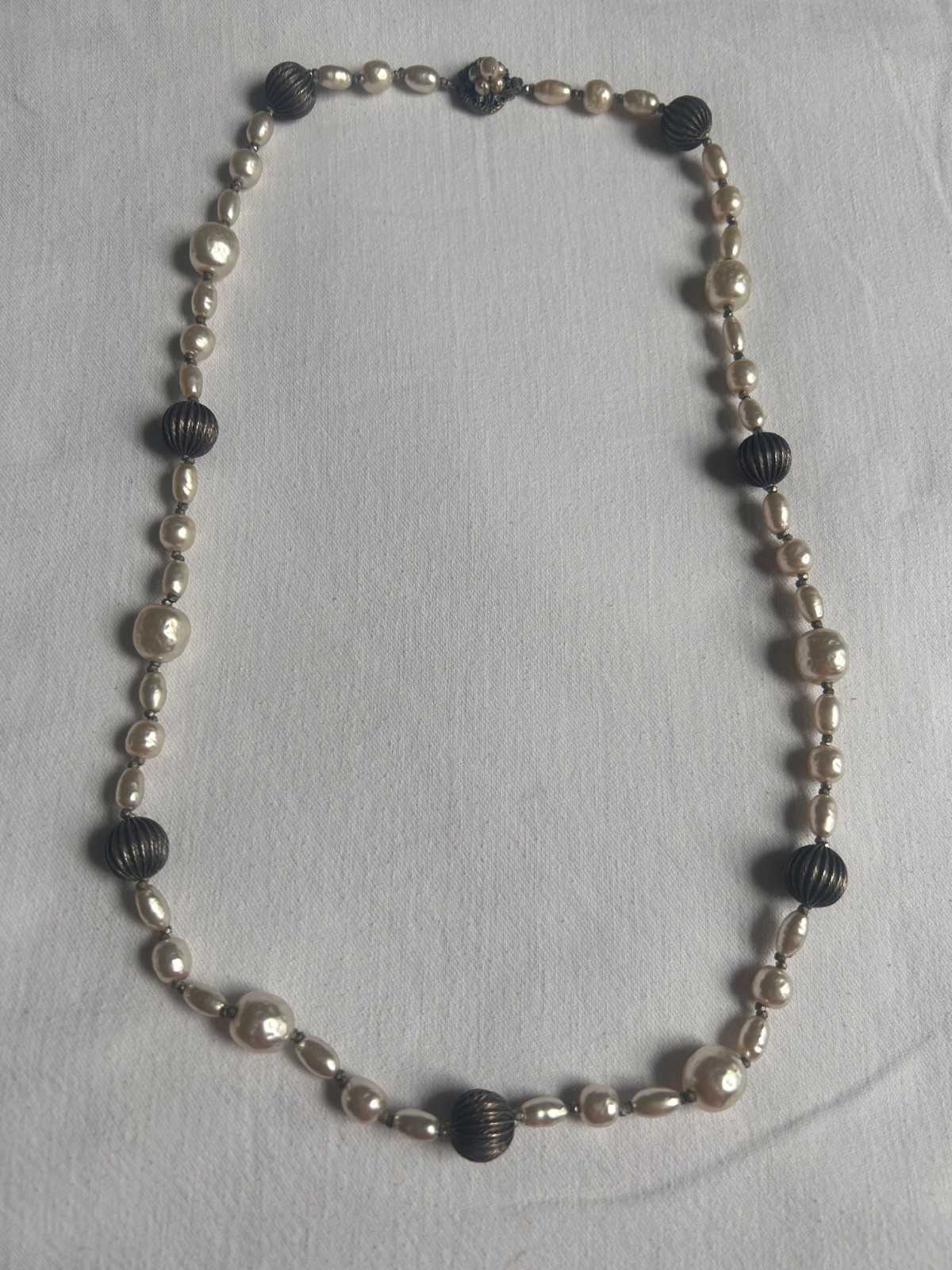 Miriam Haskell Necklace Faux Baroque Pearl 28