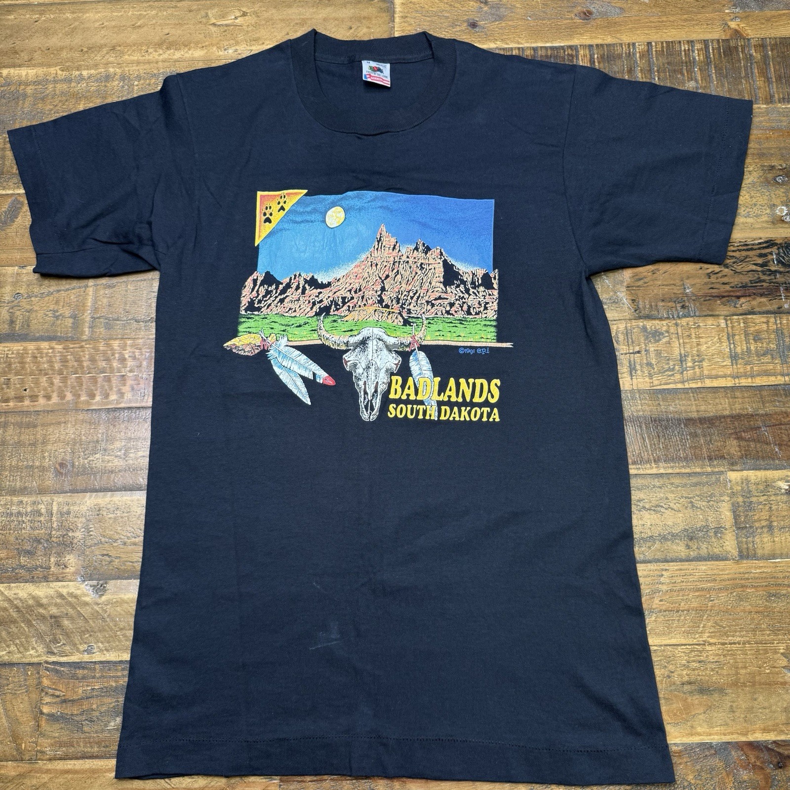 Vtg 1991 Badlands South Dakota Lightning Southwestern Biker Shirt Men’s Sz M Vtg 1991 Badlands South Dakota Lightning Southwestern Biker Shirt Men’s Sz M