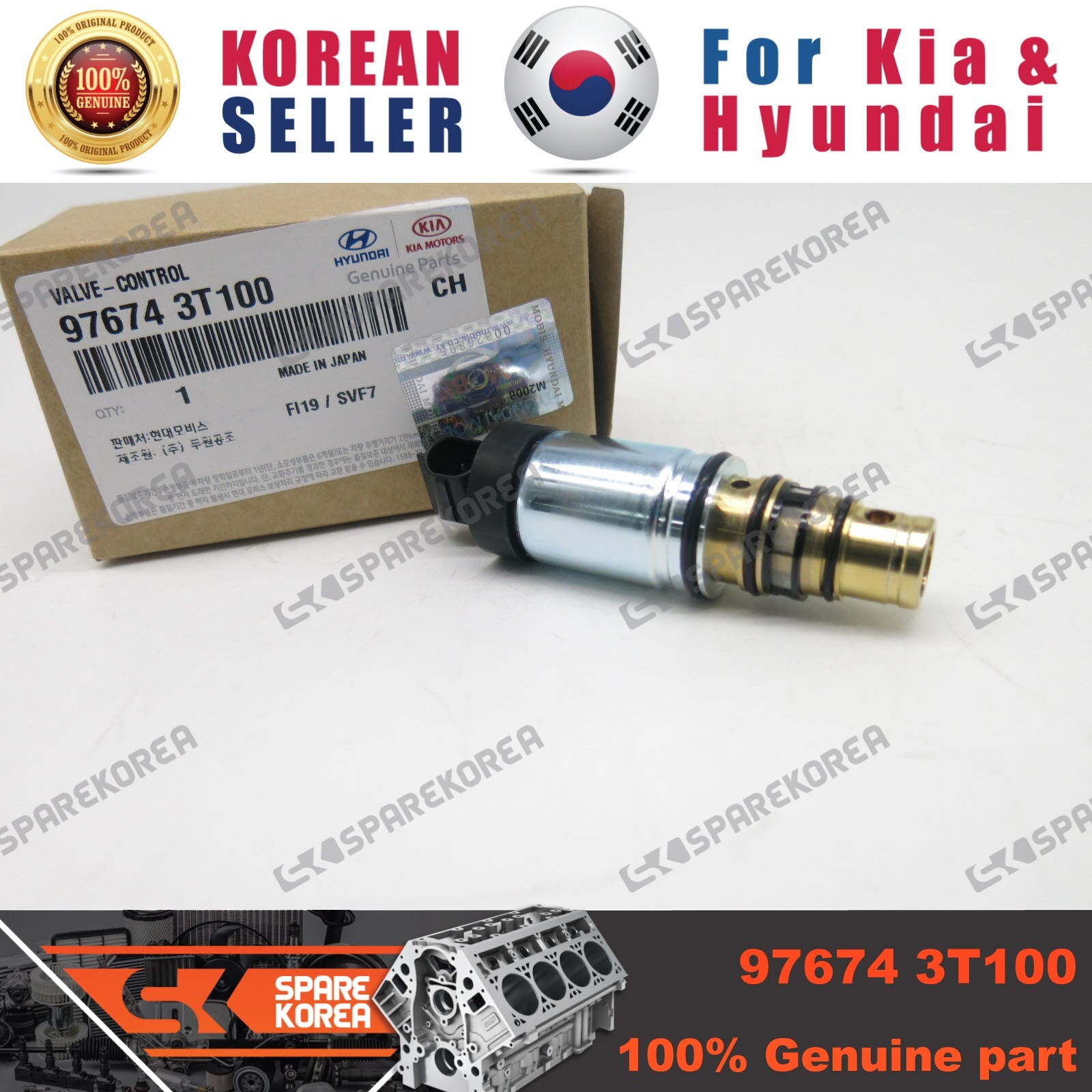 Genuine/OEM 976743T100 VALVE-CONTROL for Kia New Pride (Rio)