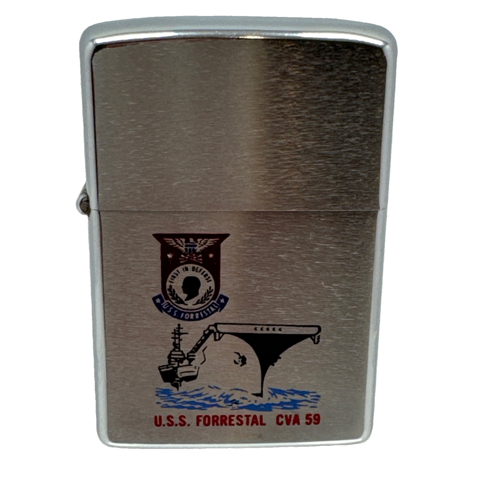 Vintage 1973 Zippo Lighter USS Forrestal CV 59 USN Supercarrier Engraved Vintage 1973 Zippo Lighter USS Forrestal CV 59 USN Supercarrier Engraved