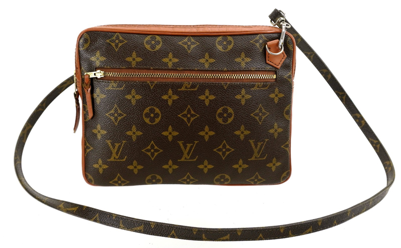 Authentic 1980s LOUIS VUITTON LV Monogram Leather Shoulder Sports Bag France