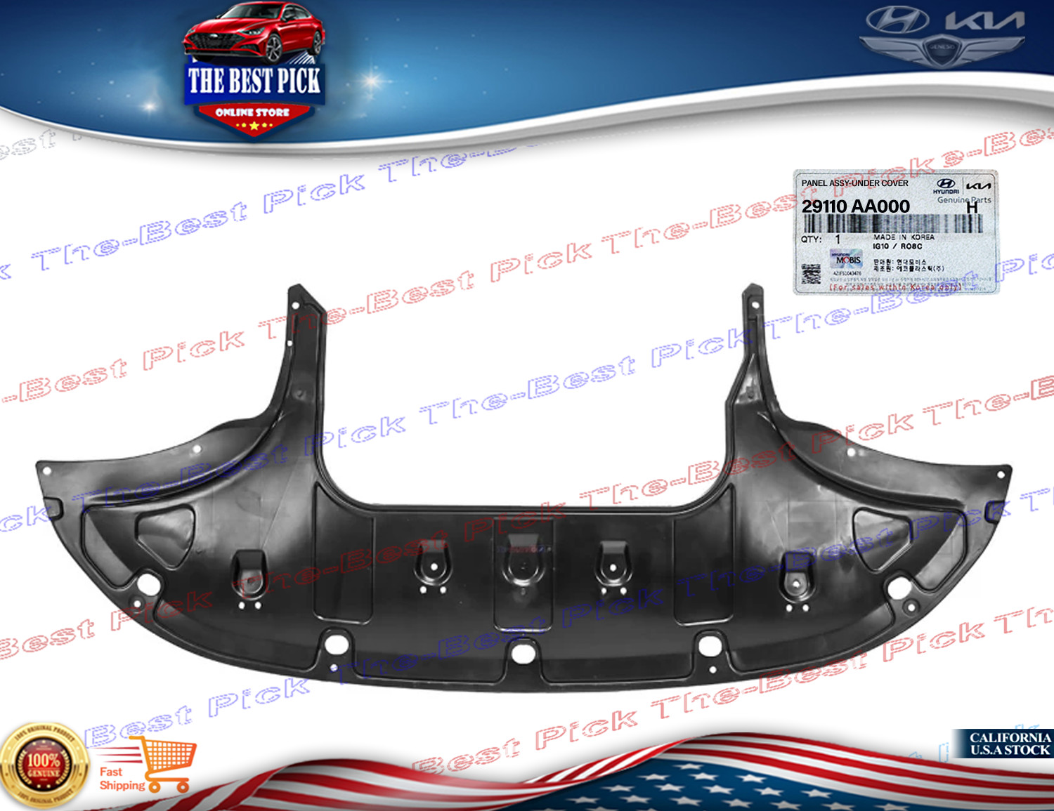 ⭐OEM⭐ Front Engine Splash Shield Under Cover 2021-23 Hyundai Elantra 29110AA000