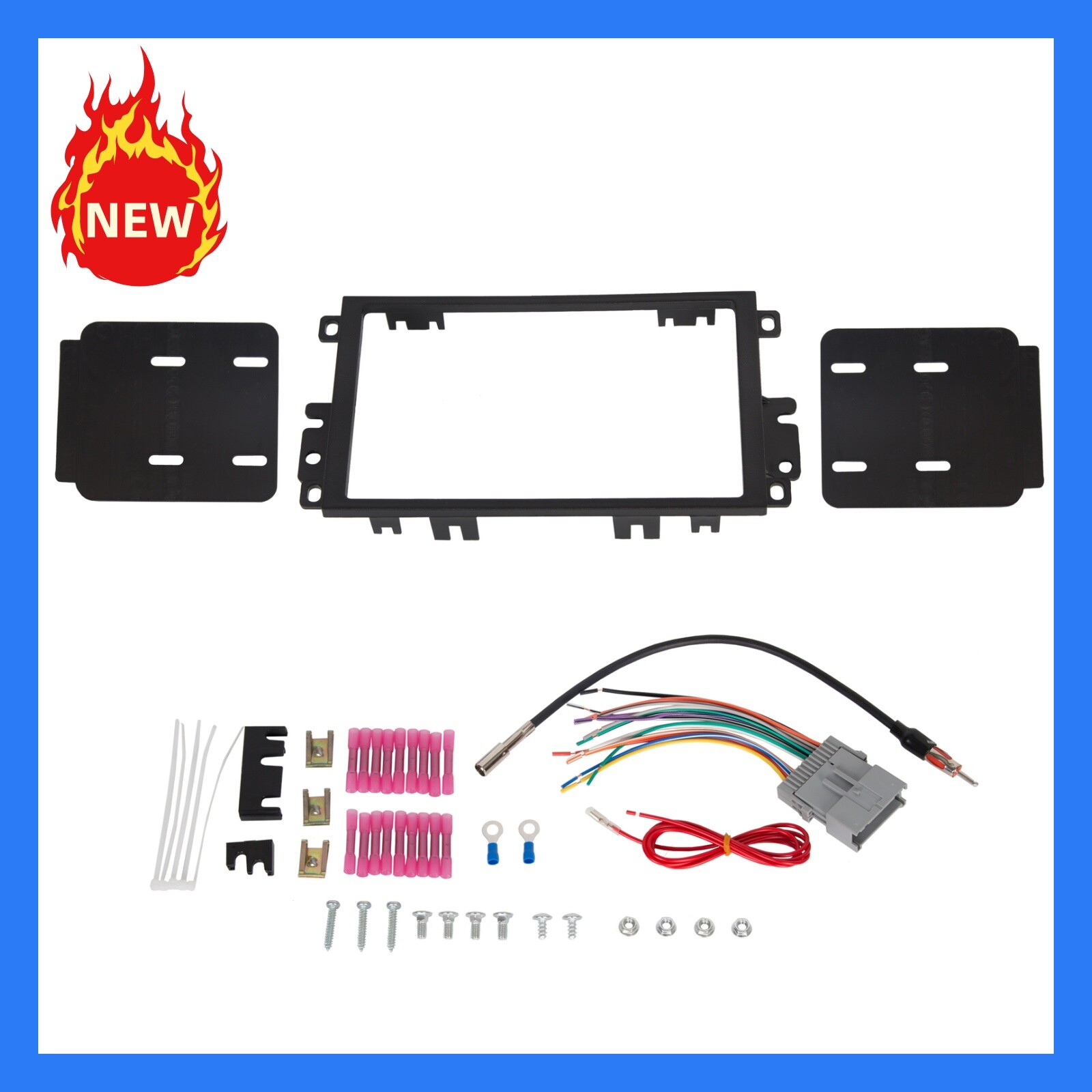 Double Din Stereo Radio Install Dash Kit w Antenna Adapter Wire Harness For GMC Double Din Stereo Radio Install Dash Kit w Antenna Adapter Wire Harness For GMC