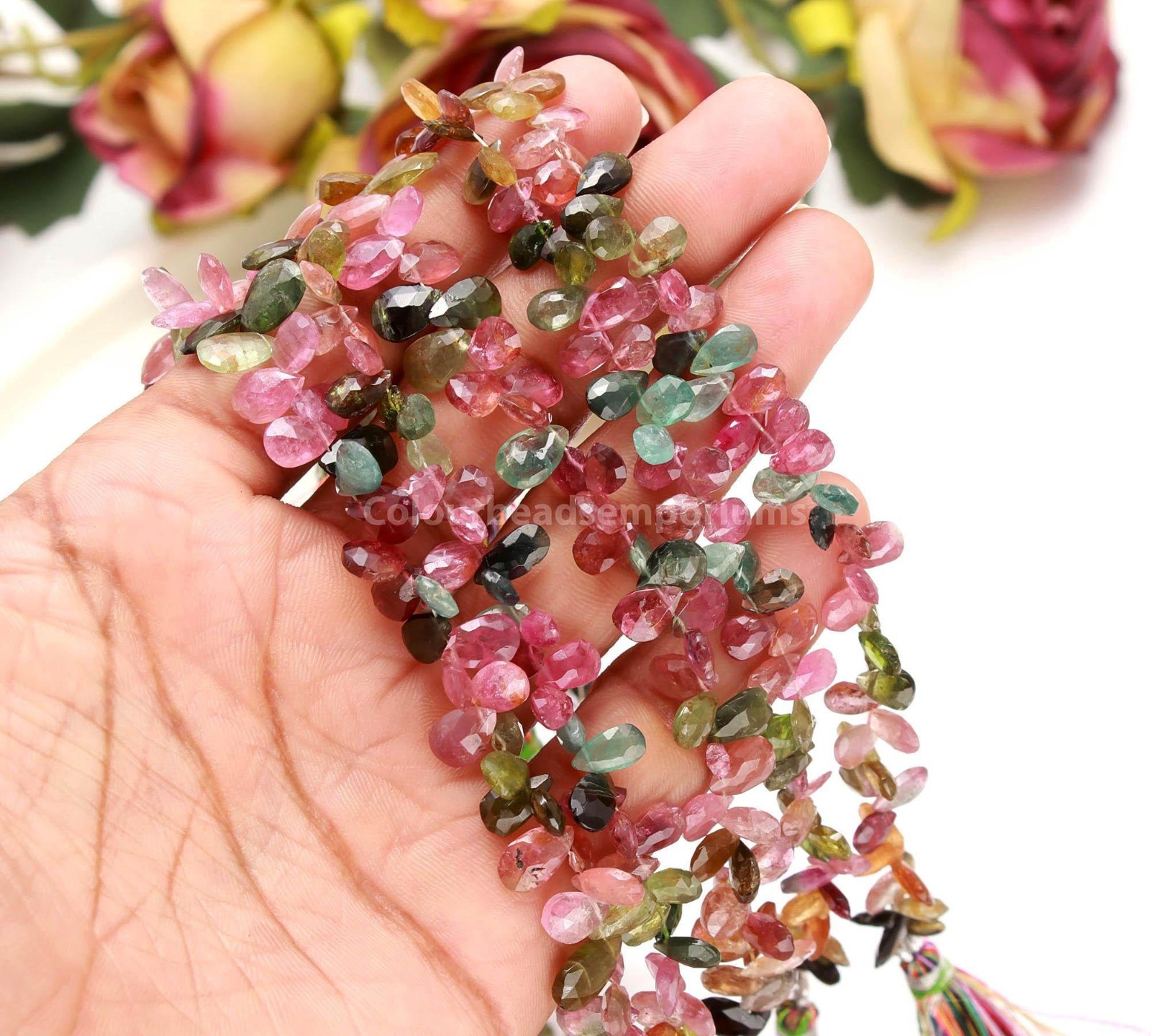 Natural Multi Tourmaline Faceted Pear 5*7mm 8\