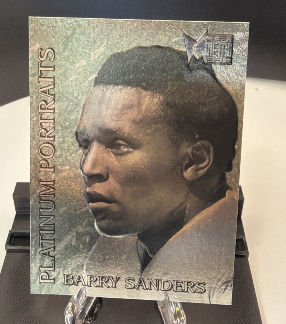 1996 Fleer/Skybox Barry Sanders Platinum Portraits Fleer Metal 🔥 SP🔥Lions
