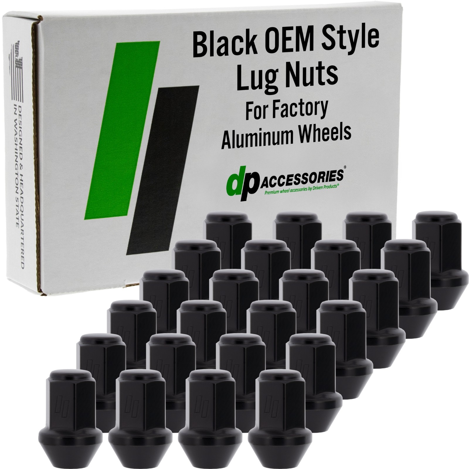 Black Lug Nuts | 2019-2026 GMC Sierra 1500 | Factory Wheels