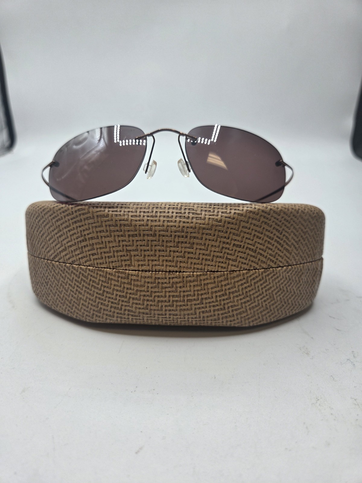 Maui Jim Kapalua MP-BG Rimless Titanium Rectangle Sunglasses MJ502-23 Maui Jim Kapalua MP-BG Rimless Titanium Rectangle Sunglasses MJ502-23