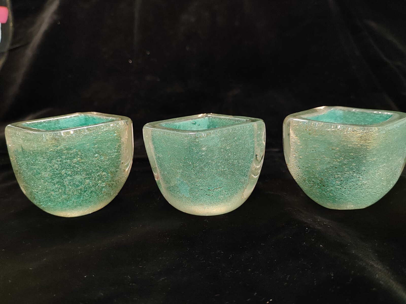 Three Murano glass jars V.A.M.S.A. 1930s/40s
