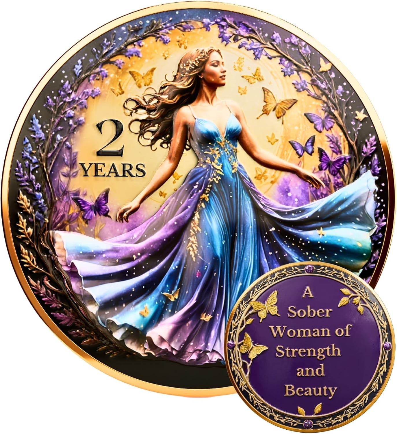 Sobriety Coin Butterfly Woman’s 2 Year – Sobriety Gifts, AA Medallions, Sober C Sobriety Coin Butterfly Woman’s 2 Year – Sobriety Gifts, AA Medallions, Sober C