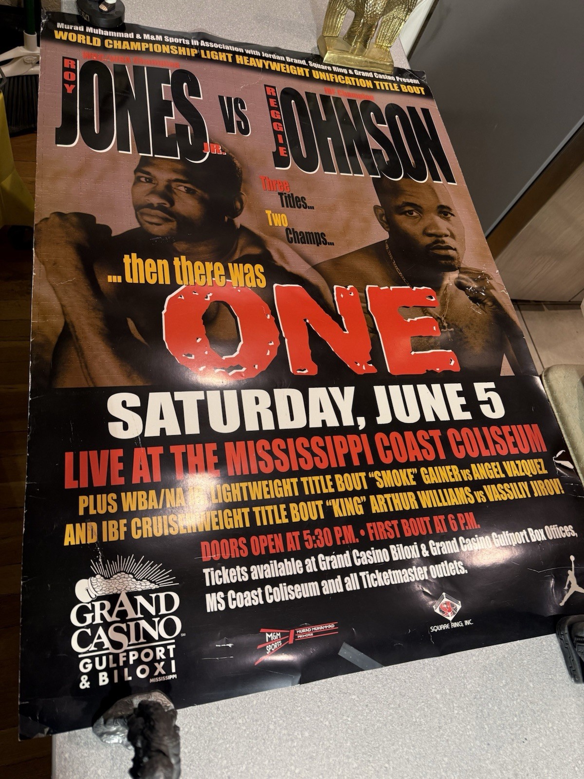 Original 1999 Roy Jones VS Reggie Johnson Fight Poster 38X26 Original 1999 Roy Jones VS Reggie Johnson Fight Poster 38X26
