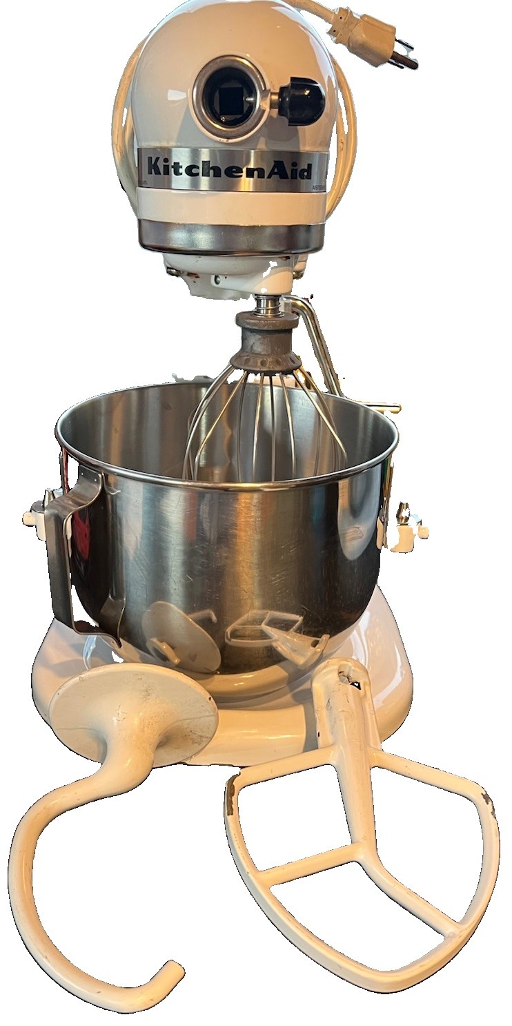 Vintage KitchenAid K5SS Heavy Duty 5QT Stand Mixer White 325W + Attachments EUC