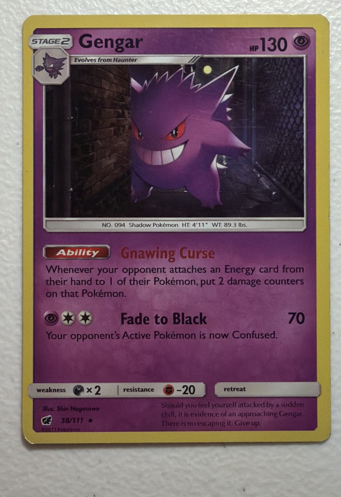 Gengar 38/111 Sm-Crimson Invasion Holo Gengar 38/111 Sm-Crimson Invasion Holo