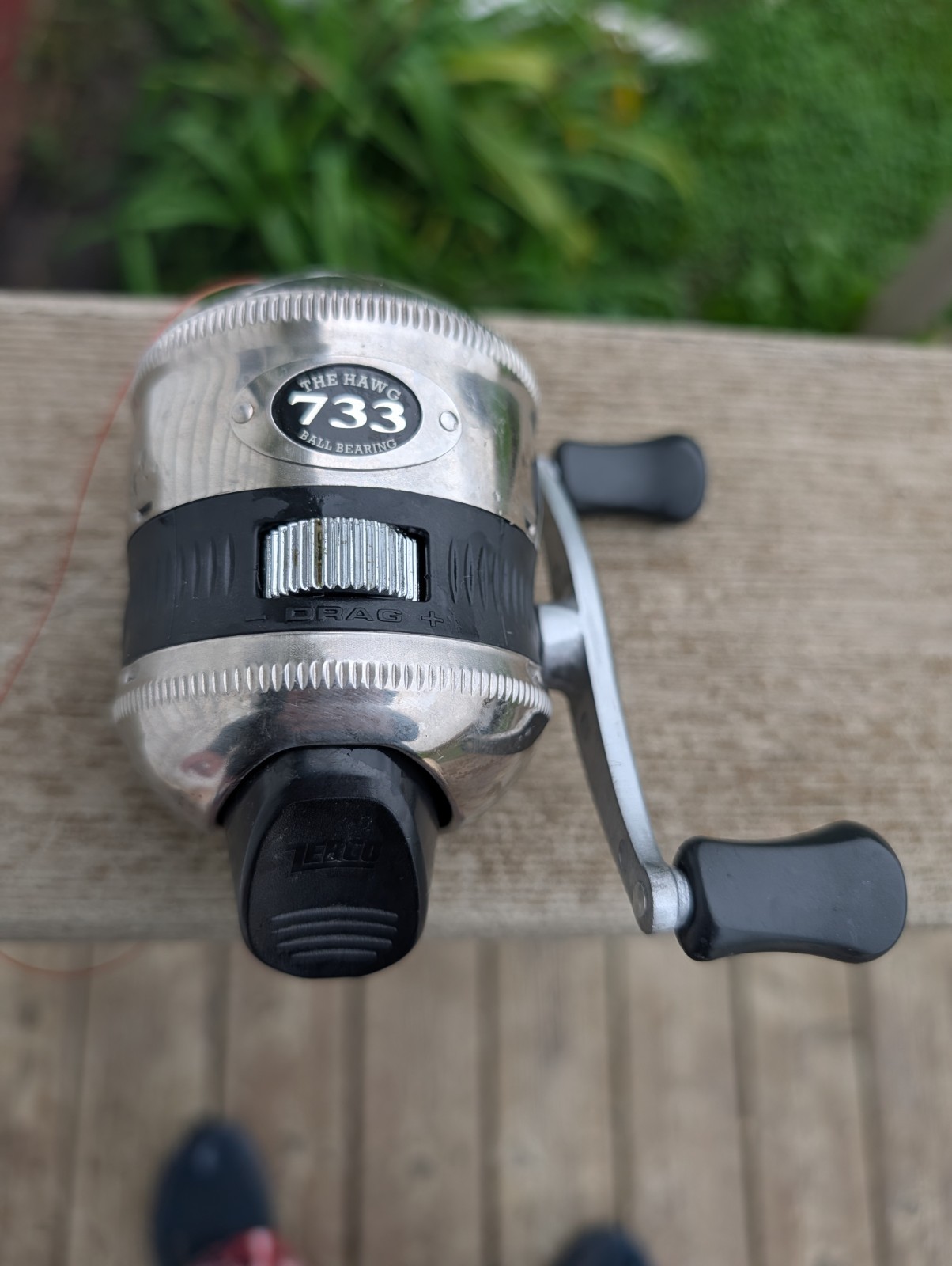 Vintage Zebco 733 The Hawg Spin Cast Fishing Reel. Works. Nice Shape