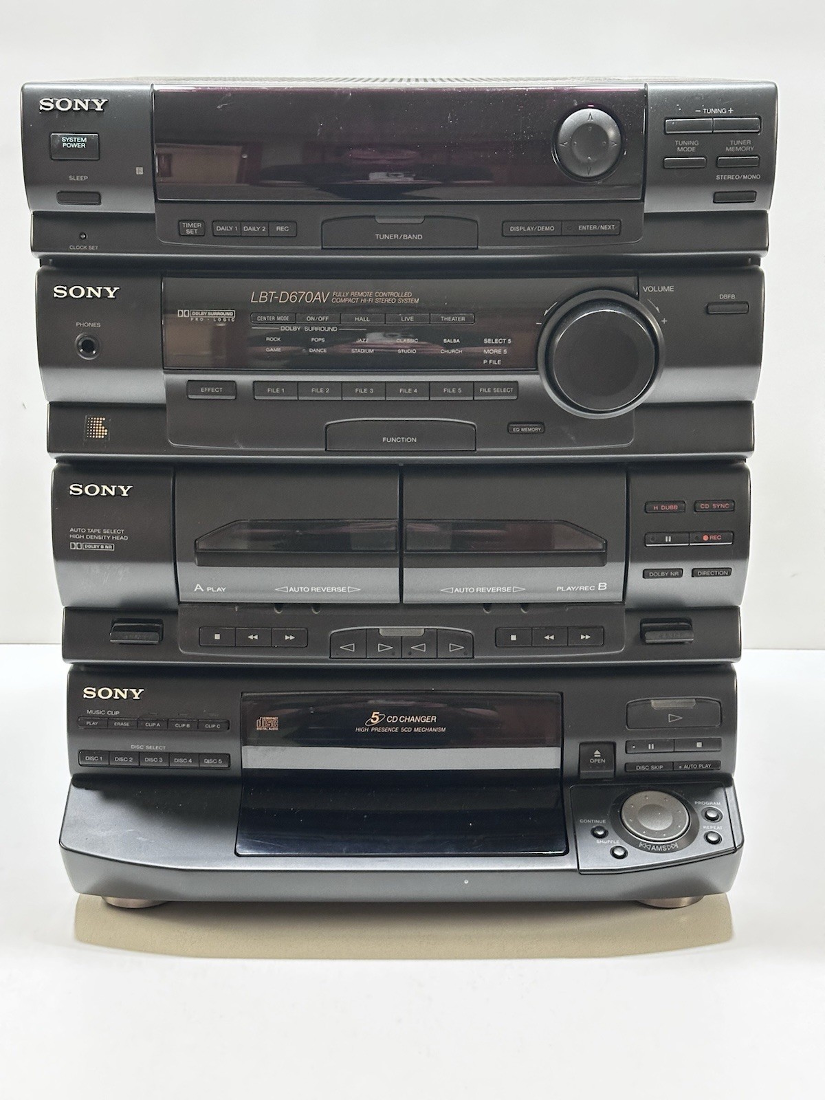 Sony LBT-D690 -Hi Fi Stereo 5-Cd Changer Dual Cassette Deck Read Description HCD